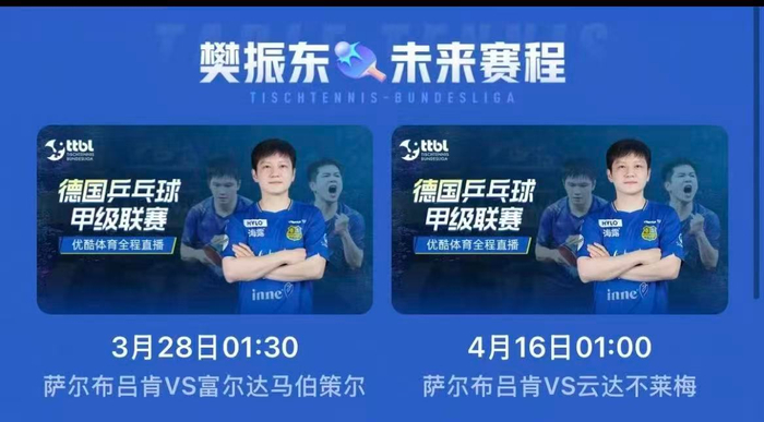 樊振东回归助力萨尔布吕